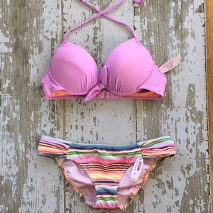 NWT Victoria’s Secret bikini lavender push-up Sz S